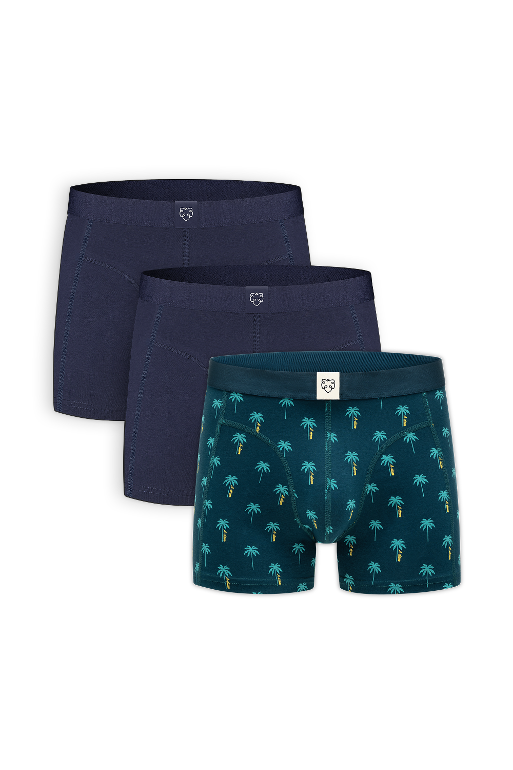 A-dam Palms & Dark Navy Solid 3-Pack