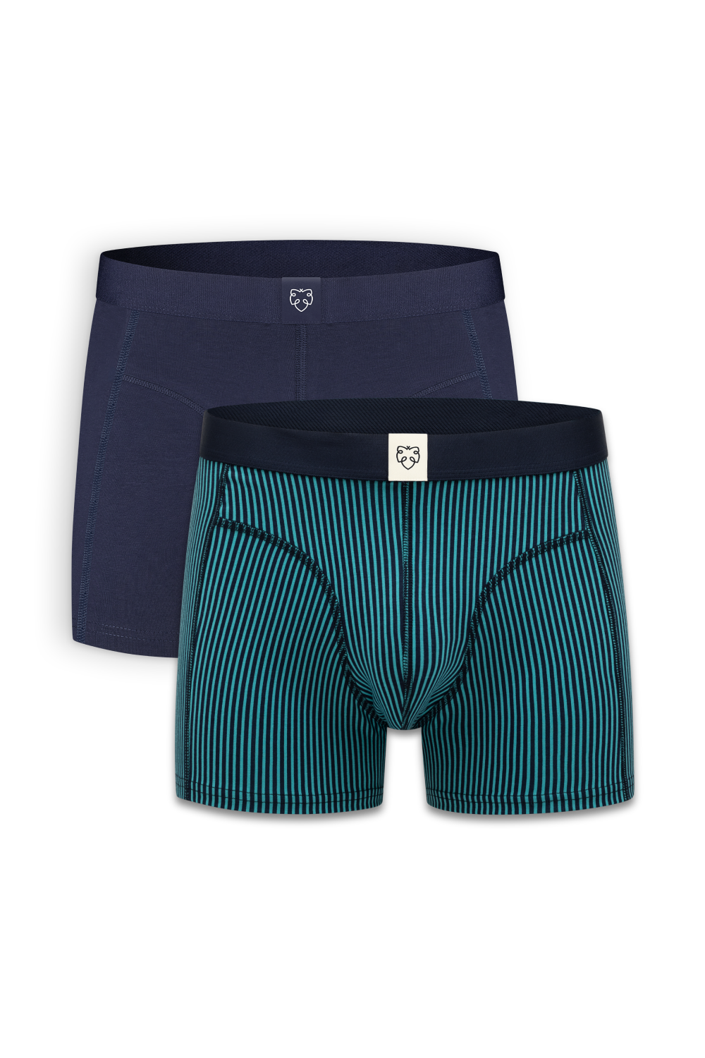 Twotone Stripe & Dark Navy Solid 2-Pack