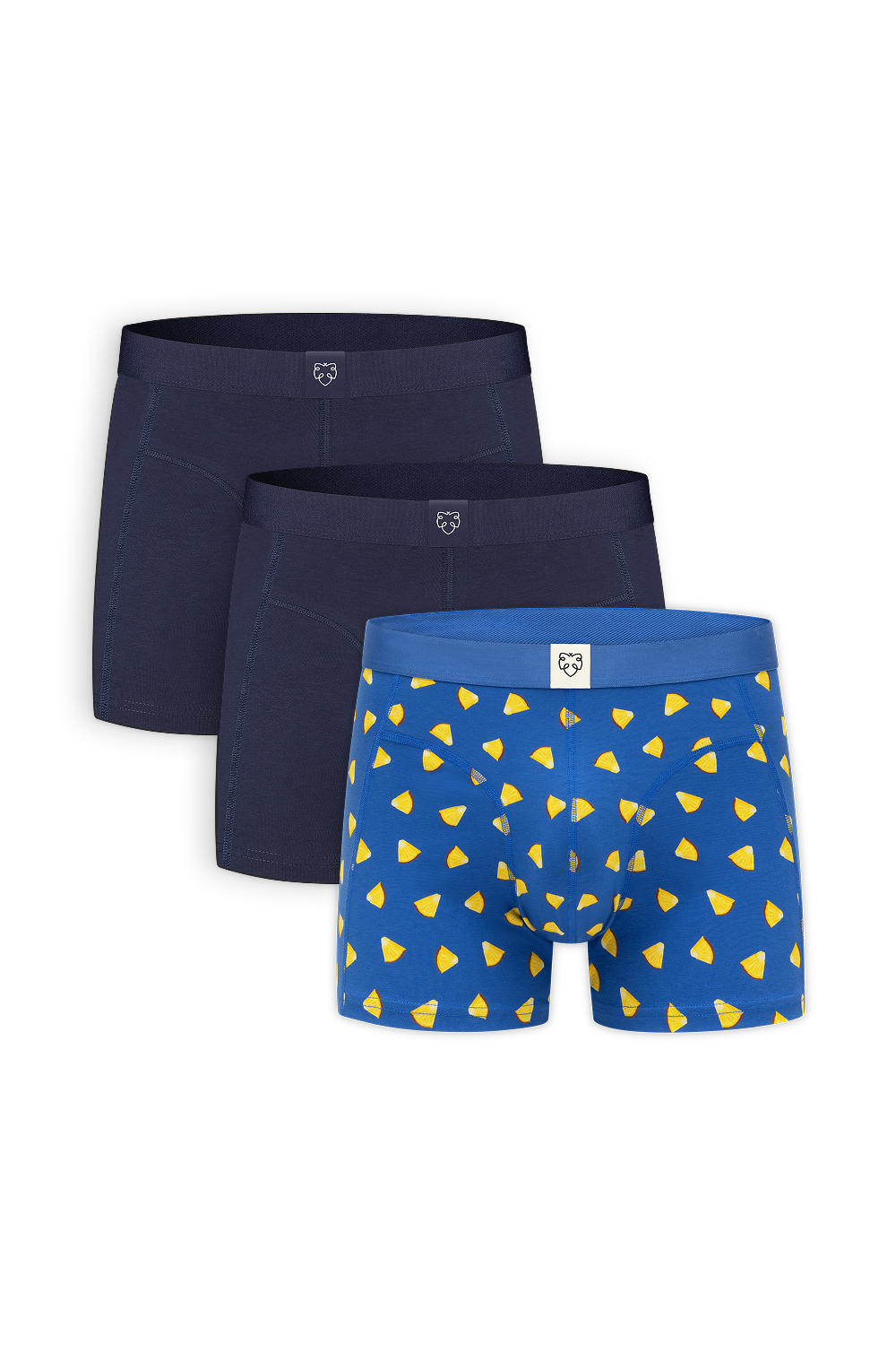 Blue Pineapple Juice & Dark Navy Solid 3-Pack